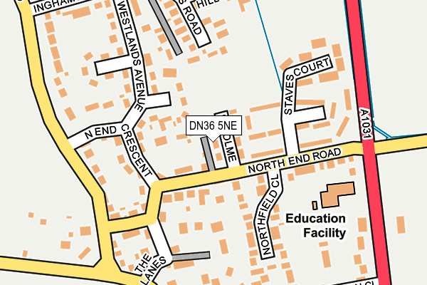 DN36 5NE map - OS OpenMap – Local (Ordnance Survey)