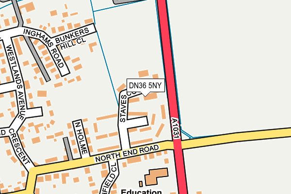 DN36 5NY map - OS OpenMap – Local (Ordnance Survey)