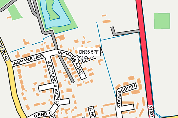 DN36 5PF map - OS OpenMap – Local (Ordnance Survey)