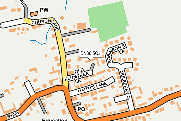 DN36 5QJ map - OS OpenMap – Local (Ordnance Survey)