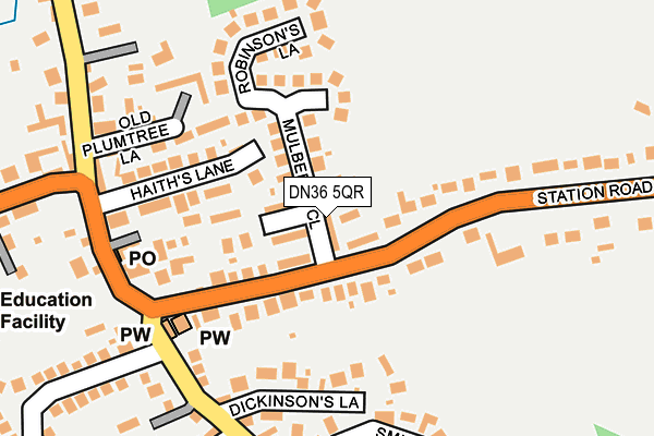 DN36 5QR map - OS OpenMap – Local (Ordnance Survey)