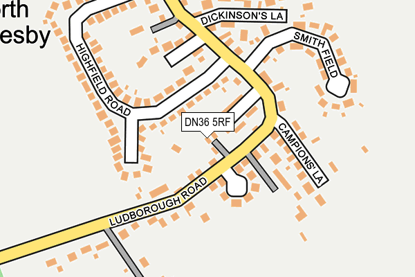 DN36 5RF map - OS OpenMap – Local (Ordnance Survey)