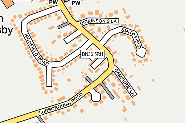 DN36 5RH map - OS OpenMap – Local (Ordnance Survey)