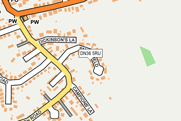 DN36 5RU map - OS OpenMap – Local (Ordnance Survey)