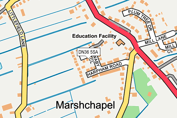 DN36 5SA map - OS OpenMap – Local (Ordnance Survey)