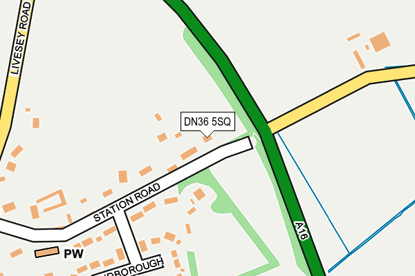 DN36 5SQ map - OS OpenMap – Local (Ordnance Survey)