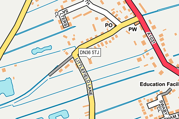 DN36 5TJ map - OS OpenMap – Local (Ordnance Survey)