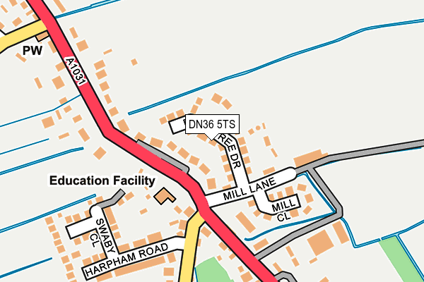 DN36 5TS map - OS OpenMap – Local (Ordnance Survey)