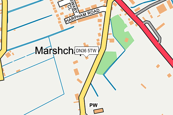 DN36 5TW map - OS OpenMap – Local (Ordnance Survey)