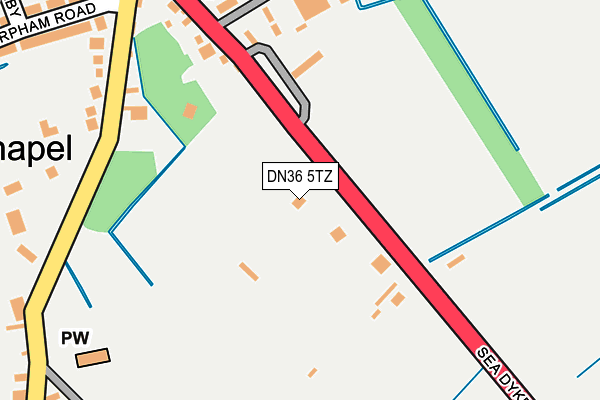 DN36 5TZ map - OS OpenMap – Local (Ordnance Survey)
