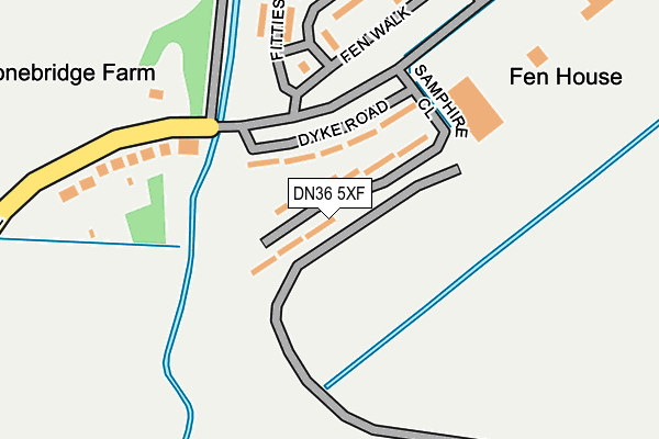DN36 5XF map - OS OpenMap – Local (Ordnance Survey)