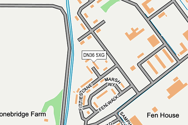 DN36 5XG map - OS OpenMap – Local (Ordnance Survey)