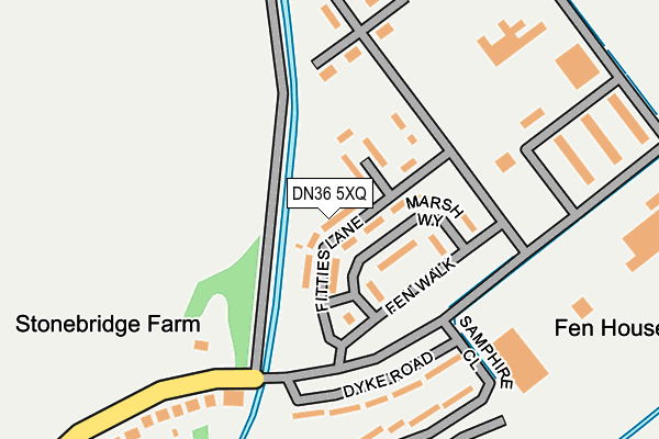 DN36 5XQ map - OS OpenMap – Local (Ordnance Survey)