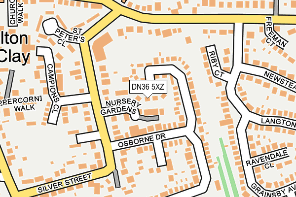 DN36 5XZ map - OS OpenMap – Local (Ordnance Survey)