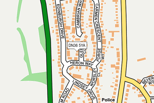 DN36 5YA map - OS OpenMap – Local (Ordnance Survey)
