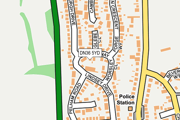 DN36 5YD map - OS OpenMap – Local (Ordnance Survey)