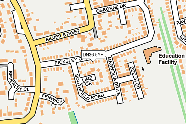 DN36 5YF map - OS OpenMap – Local (Ordnance Survey)
