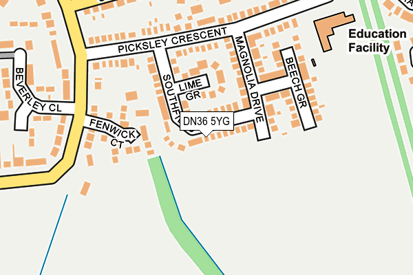 DN36 5YG map - OS OpenMap – Local (Ordnance Survey)