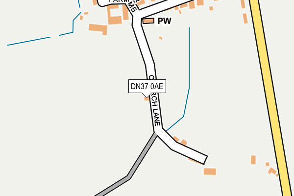DN37 0AE map - OS OpenMap – Local (Ordnance Survey)
