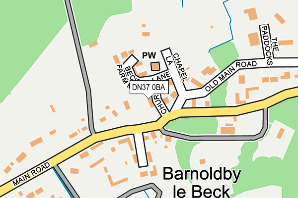 DN37 0BA map - OS OpenMap – Local (Ordnance Survey)