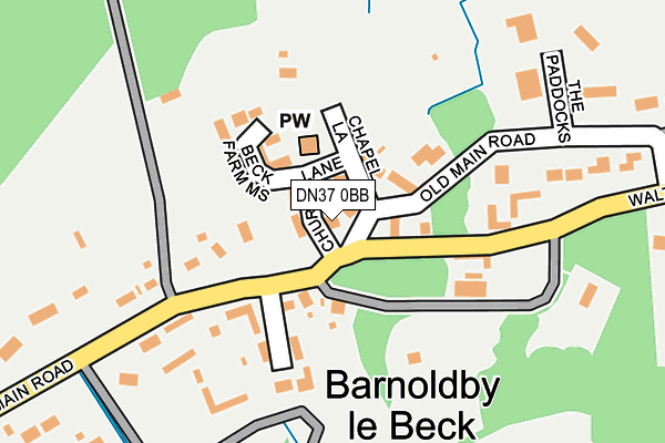 DN37 0BB map - OS OpenMap – Local (Ordnance Survey)