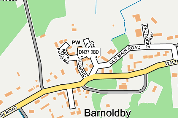 DN37 0BD map - OS OpenMap – Local (Ordnance Survey)