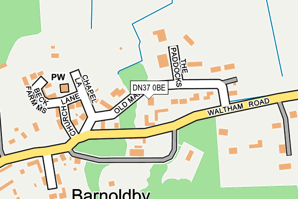 DN37 0BE map - OS OpenMap – Local (Ordnance Survey)