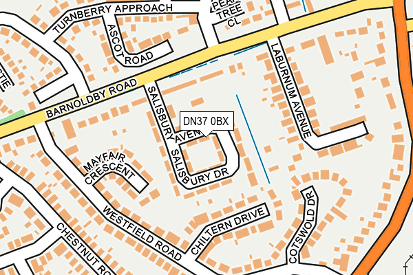 DN37 0BX map - OS OpenMap – Local (Ordnance Survey)