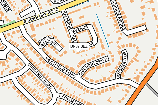 DN37 0BZ map - OS OpenMap – Local (Ordnance Survey)