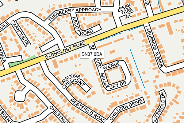 DN37 0DA map - OS OpenMap – Local (Ordnance Survey)