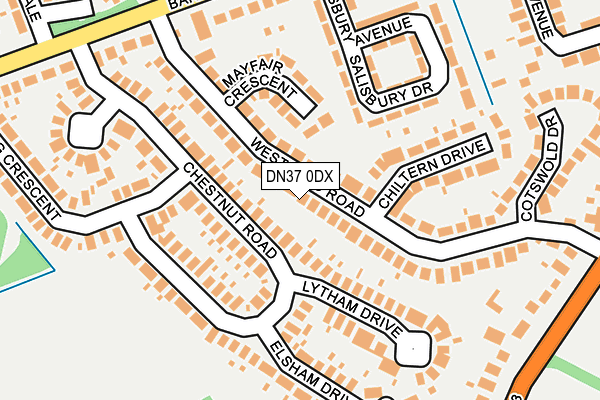 DN37 0DX map - OS OpenMap – Local (Ordnance Survey)