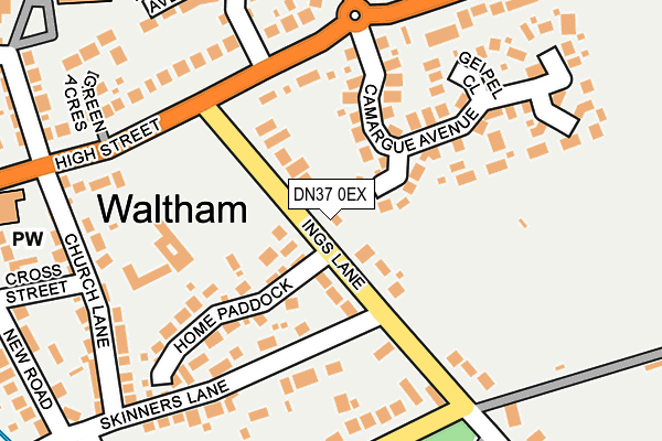 DN37 0EX map - OS OpenMap – Local (Ordnance Survey)