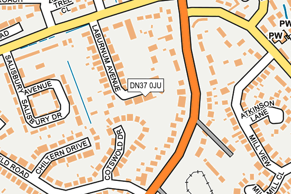 DN37 0JU map - OS OpenMap – Local (Ordnance Survey)