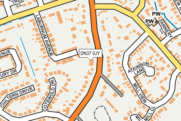 DN37 0JY map - OS OpenMap – Local (Ordnance Survey)