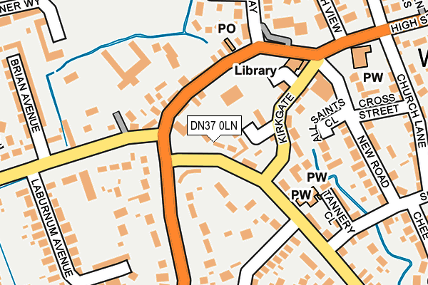 DN37 0LN map - OS OpenMap – Local (Ordnance Survey)