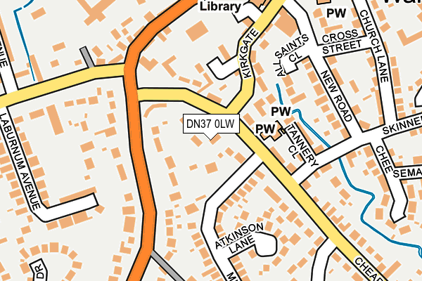 DN37 0LW map - OS OpenMap – Local (Ordnance Survey)