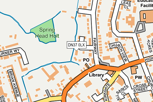 DN37 0LX map - OS OpenMap – Local (Ordnance Survey)