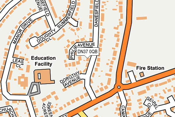 DN37 0QB map - OS OpenMap – Local (Ordnance Survey)