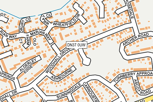DN37 0UW map - OS OpenMap – Local (Ordnance Survey)