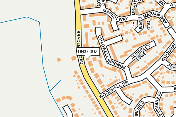 DN37 0UZ map - OS OpenMap – Local (Ordnance Survey)