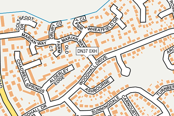 DN37 0XH map - OS OpenMap – Local (Ordnance Survey)