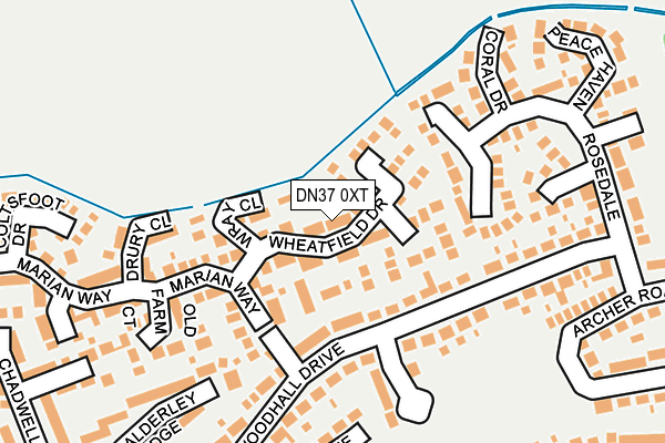 DN37 0XT map - OS OpenMap – Local (Ordnance Survey)
