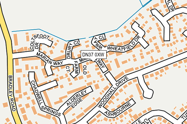 DN37 0XW map - OS OpenMap – Local (Ordnance Survey)