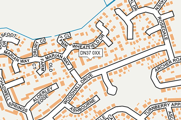 DN37 0XX map - OS OpenMap – Local (Ordnance Survey)