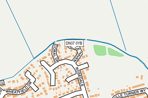 DN37 0YB map - OS OpenMap – Local (Ordnance Survey)