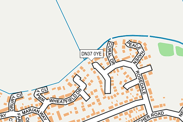 DN37 0YE map - OS OpenMap – Local (Ordnance Survey)