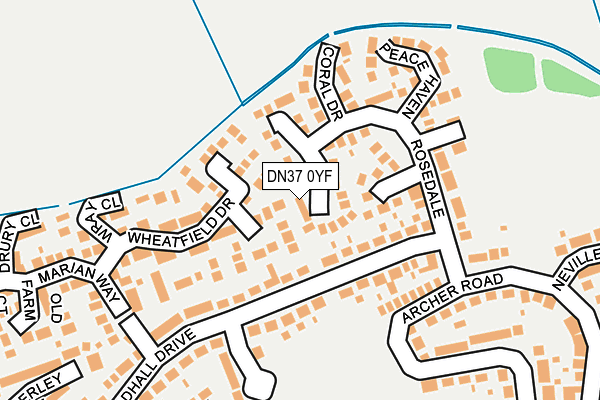 DN37 0YF map - OS OpenMap – Local (Ordnance Survey)