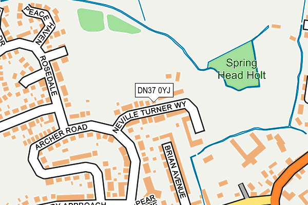 DN37 0YJ map - OS OpenMap – Local (Ordnance Survey)