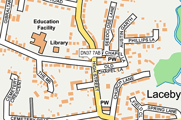 DN37 7AB map - OS OpenMap – Local (Ordnance Survey)