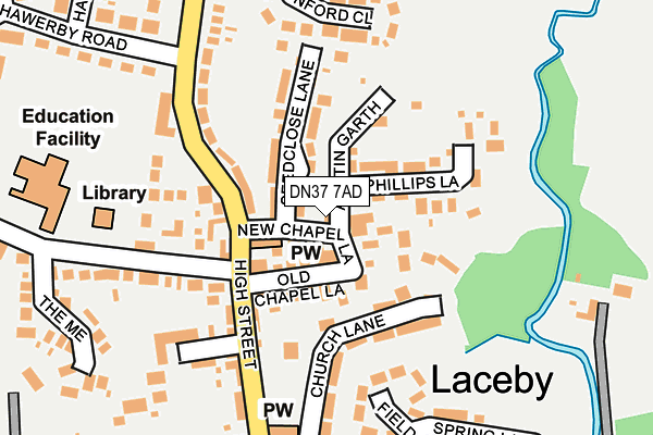 DN37 7AD map - OS OpenMap – Local (Ordnance Survey)